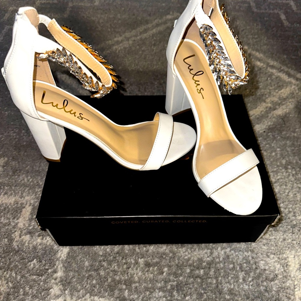 Lulus wedding heels Mylan rhinestone sz 8 - Picture 2 of 4